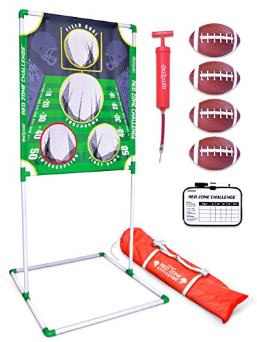 Product Cover GoSports Red Zone Challenge Football Toss Game, Includes Target, 4 Footballs, Scoreboard and Case