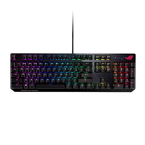 Product Cover Asus ROG Strix Scope RGB Mechanical Gaming Keyboard with Cherry MX Red Switches, Aura Sync RGB Lighting, Quick-Toggle Shortcut, 2X Wider Ergonomic Ctrl Key for Greater FPS Precision