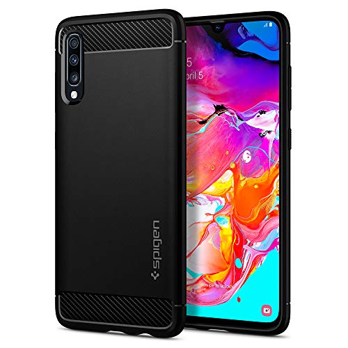 Product Cover Spigen Rugged Armor Designed for Samsung Galaxy A70 Case (2019) - Matte Black
