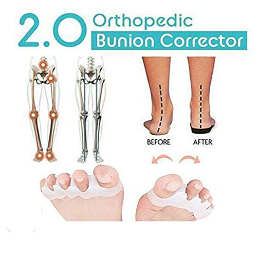 Product Cover 2019 Orthopedic Bunion Corrector 2.0 Toe Separators Elastic Straighteners Spacers (1 Pair) (White)
