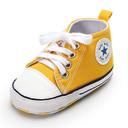 Product Cover Antheron Baby Girls Boys Canvas Shoes Soft Sole Toddler First Walker Infant High-Top Ankle Sneakers Newborn Crib Shoes
