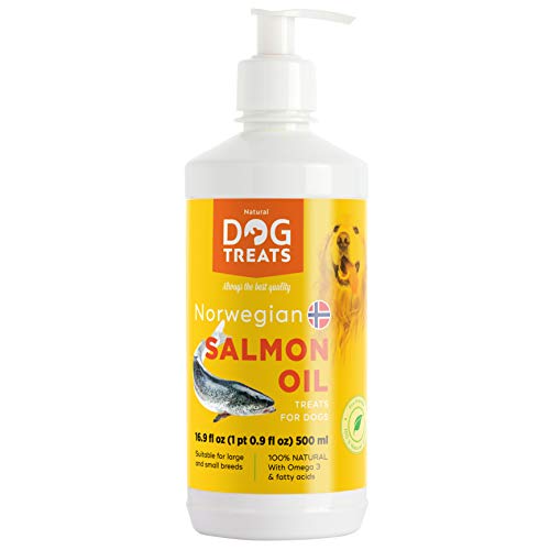Product Cover 100% Natural Cold Pressed Salmon Oil for Dogs Norwegian Rich Omega 3, 6 & 9 Fish Oil Supplement, 16.9 oz