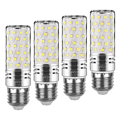 Product Cover Yiizon E26 LED Corn Bulbs,15W LED Candelabra Light Bulbs 120 Watt Equivalent, 1500lm, Daylight White 6000K LED Chandelier Bulbs, Decorative Candle, Non-Dimmable LED Lamp(4-Pack)