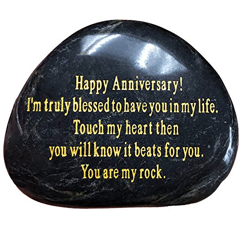 Product Cover Anniversary Gifts for Men Anniversary Gifts for Couple Anniversary Gifts for Her or Husband Happy Anniversary Engraved Rock