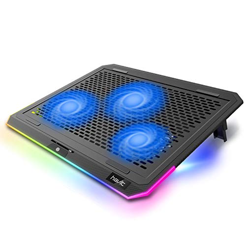 Product Cover havit RGB Laptop Cooling Pad for 15.6-17 Inch Laptop with 3 Quiet Fans and Touch Control, Pure Metal Panel Portable Cooler