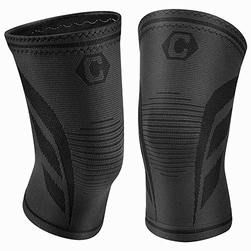 Product Cover CAMBIVO 2 Pack Knee Brace, Knee Compression Sleeve Support for Running, Arthritis, ACL, Meniscus Tear, Sports, Joint Pain Relief and Injury Recovery (Medium, Ns70 Black)