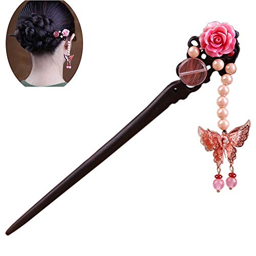 Product Cover Chinese Vintage Hair Sticks Women Girls Chopstick Hairpin Hair Clip for Long Hair with Jewelly Box,Style A