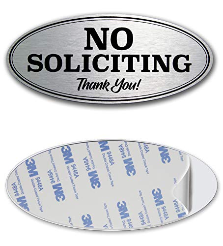 Product Cover Brookfield Products No Soliciting Sign for Door | Metal with Sticker Oval 6.25
