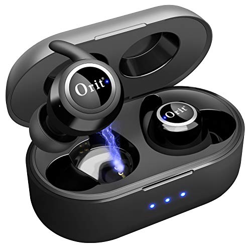 Product Cover Wireless Bluetooth Earbuds 5.0, in-Ear Noise Reduction Headphones with Strong Connection TWS Mini Earphones Magnetic Charging Case and Removable Earhooks for Workout Compatible with Cell Phones