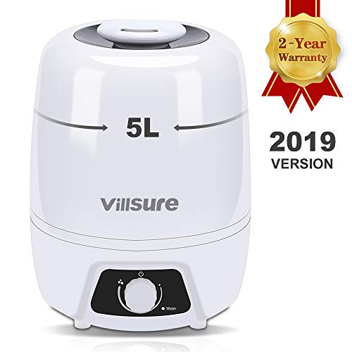 Product Cover VillSure Cool Mist Humidifiers,5L Ultrasonic Humidifier for Large Rooms and Bedroom Babies,Whisper Quiet,Auto-Shutoff,Aromatherapy,360°Nozzle Vaporizer,14-50 Hours Working Time(White)