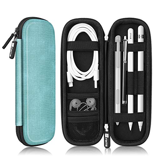 Product Cover Fintie Holder Case for Apple Pencil 1st 2nd Gen, PU Leather Carrying Bag Sleeve with Mesh Pocket for iPad Pro, iPad 2019 Pencil, Samsung Stylus, Logitech Crayon, Surface Pen, Wacom Pen, Turquoise