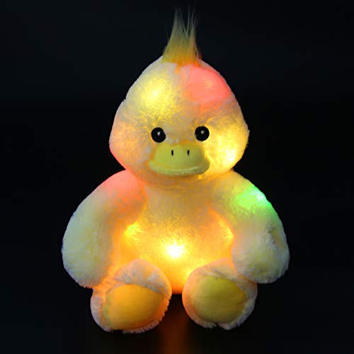 Product Cover Bstaofy LED Duck Stuffed Animal Glow Cuddly Plush Toy Bedtime Colorful Afraid of Duck Gift for Toddlers Kids on Birthday Christmas, 12''