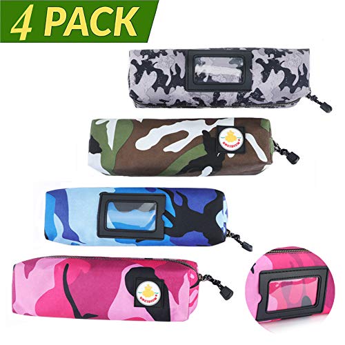 Product Cover 4 pack Tool Pouch Utility Zipper Tool Bags, Heavy Duty Metal Zippers Pouches with Organize Note Multi-purpose Polyester Camouflage Storage Organizer Pen case Tote Bags by ONCIDIUM