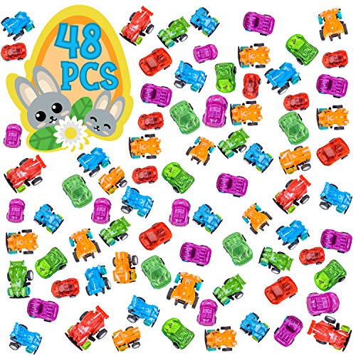Product Cover Playoly 48 Pack 1.5 Inch Miniature Wind-Up Pull Back Cars - Bright and Colorful - The Perfect Easter Party Stocking Stuffers!