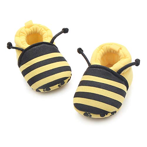 Product Cover Save Beautiful Cute Cartoon Infant Unisex Baby Warm Cotton Anti-Slip Soft Sole First Walkers Shoes (0-6 Months, bee)
