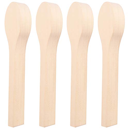 Product Cover 4 Pack Wood Carving Spoon Blank Basswood Unfinished Wooden Craft Whittling Kit for Whittler Starter Kids