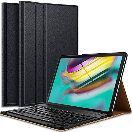 Product Cover IVSO Case with Keyboard for Samsung Galaxy TAB S5e,Keyboard Case Wireless Front Prop Stand Cover Compatible with Samsung Galaxy Tab S5e SM-T720 (Wi-Fi) SM-T725 (LTE) 10.5 2019 Release Tablet(Black)