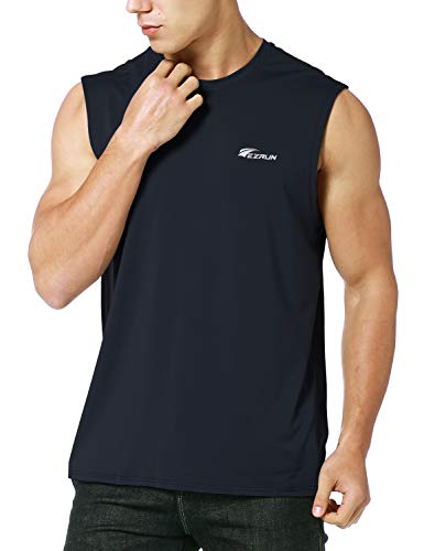 Product Cover EZRUN Men's Performance Quick-Dry Sleeveless Shirt Workout Muscle Bodybuilding Tank Top