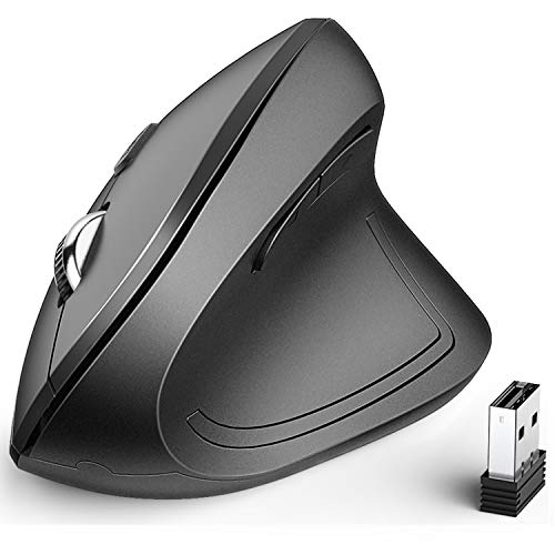 Product Cover iClever Vertical Mouse - Ergonomic Mouse Wireless 6 Buttons with Adjustable DPI 1000/1600/2000/2400 Comfortable 2.4G Optical Ergo Mouse for Laptop, Computer, Desktop, Windows, Mac OS