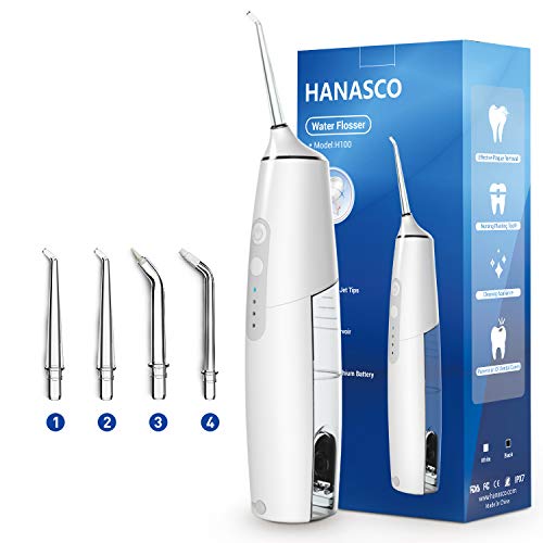 Product Cover Cordless Water Flosser Teeth Cleaner,Rechargeable Portable Dental Oral Irrigator for Travel and Home, IPX7 Waterproof, 3 Adjustable Pressure Settings with 4 Jet Tips
