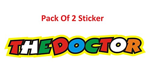Product Cover KaaHego The Doctor Printed Sticker, Bike Chaise, Car Windows, Rear, Sides, Hood, Bumper Sportive Sticker (Medium,Red Yellow Black) Pack of 2