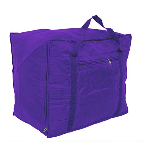 Product Cover Kuber Industries Parachute 1 Piece Big Underbed Moisture Proof Storage Bag with Zippered Closure and Handle, Royal Blue -CTKTC6326