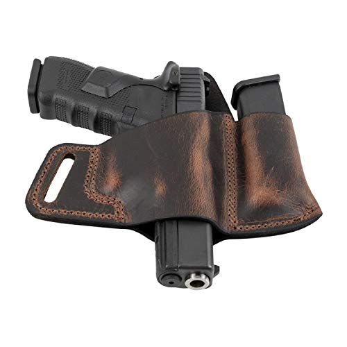 Product Cover Relentless Tactical Comfort Carry Leather Holster & Mag Pouch Combo | Made in USA | Fits Glock 17 19 22 23 32 33 | Springfield XD & XDS | S&W M&P Shield | Fits Most 1911 Style Handguns