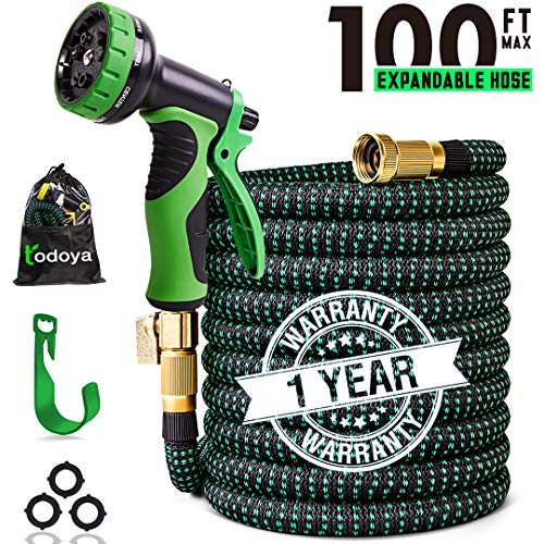 Product Cover 100 ft Expandable Garden Hose,100 Feet Leakproof Lightweight Garden Water Hose with Spray Nozzle,Superior Strength 3750D Expanding Garden Hoses,Durable Outdoor Gardening Flexible Hose for Watering