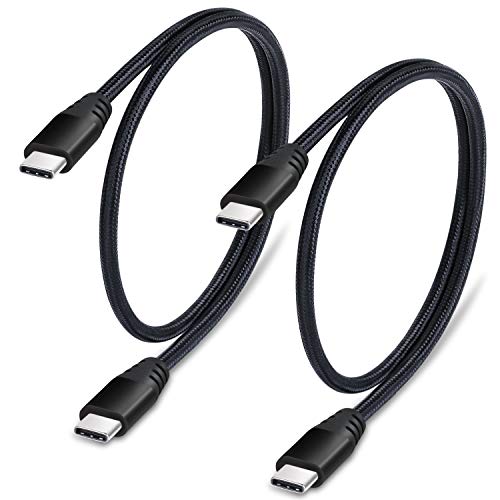 Product Cover Besgoods 2-Pack 1.5ft Short Braided USB C to USB C 2.0 Cable - High Speed Type C to Type C Charger Cable Compatible Pixel 2XL/2, Nexus 6P 5X, Samsung Galaxy S10 S9 S8 Note 8 - Black