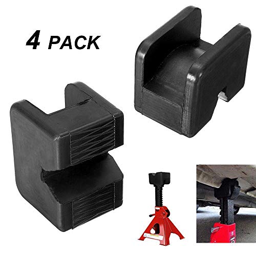 Product Cover Volwco Jack Pad Adapter, 4-Pack Jack Pad Adapter Rubber Slotted Universal for Jack Stand, Frame Rail Jack Pinch welds Protector