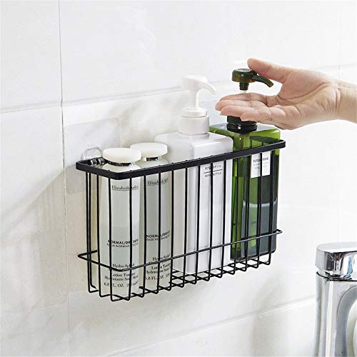 Product Cover ORPIO (LABEL) Stainless Steel Wall Mounted Self Adhesive Bathroom Self Storage Shampoo, Soap, Lotions, Oil and Liquid Conditioner Holder Bath Wall Hanging Basket (Black)