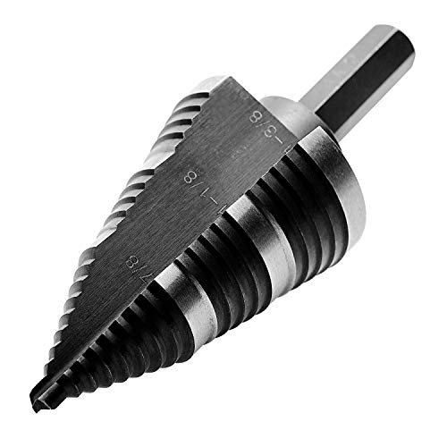 Product Cover Lichamp M2 Step Drill Bit Impact, Genuine High Speed Steel Step Bit with 19 Step Sizes | 3/16 to 1-3/8 | for Cutting Holes On Sheet Metal, Steel, Wood, Aluminum, Plastic etc.