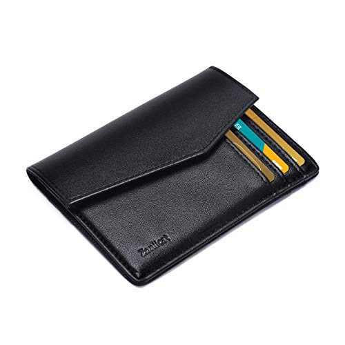 Product Cover Mens Minimalist Wallet, Zonlicat Slim Front Pocket Wallets with RFID Blocking for Men - Black
