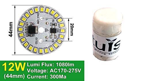 Product Cover Tulsi Enterprises 12 Watt LED Direct on Board Bulb Raw Material MCPCB (White) - Pack of 5