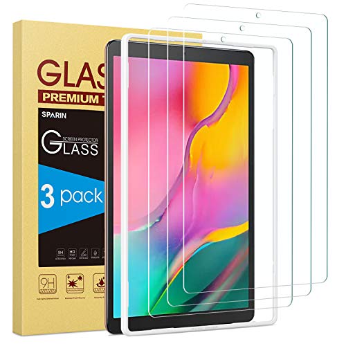 Product Cover Screen Protector for Galaxy Tab A 10.1 2019, [3-Pack] SPARIN 9H Hardness Tempered Glass for Samsung Galaxy Tab A 10.1 2019 SM-T515/T510, Bubble Free/High Response/Scratch Resistant
