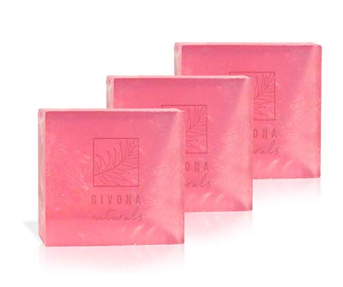 Product Cover Rivona Naturals Indian Rose 100% Natural Organic Handmade Luxury Bath Soap | Paraben & Sulphate Free - 100 g (Pack of 3)