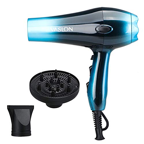 Product Cover VASLON 1875W Professional Salon Hair Dryer Nano Ionic Negative Ionic Blow Dryer AC Motor Fast Dry Low Noise Hair Blow Dryer 2 Speed and 3 Heat Setting with Diffuser & Concentrator