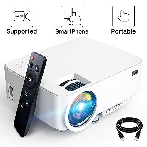 Product Cover Mini Projector - 3600Lux Hompow Smartphone Portable Video Projector 1080P Supported 176