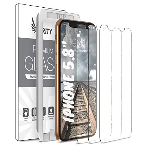 Product Cover Purity Screen Protector for Apple iPhone 11 Pro/iPhone Xs/iPhone X - 3 Pack (w/Installation Frame) Tempered Glass Screen Protector Compatible iPhone XS/X/11Pro (3 Pack) [Fit with Most Cases]