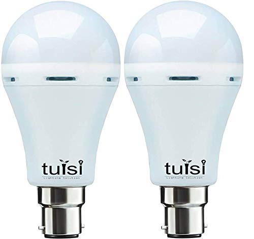 Product Cover Tulsi Enterprises Plastic 12 Watt Rechargeable Inverter LED Bulb with B22, White - Pack of 2