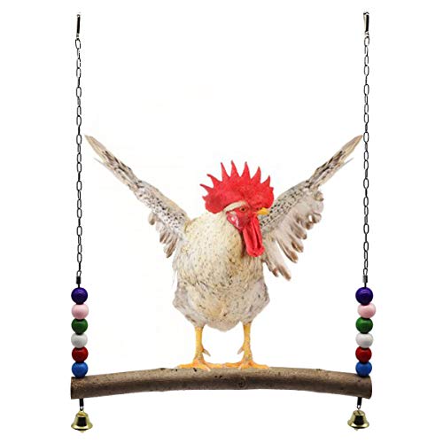 Product Cover Lanermoon Chicken Swing Wooden Colorful Chicken Toys for Hens Bird Parrot Trainning