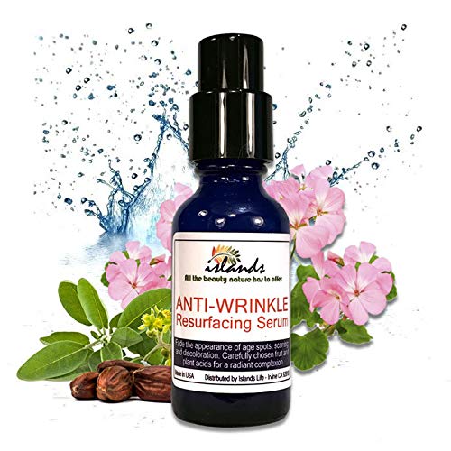 Product Cover ISLANDS brand Anti-Wrinkle Resurfacing Topical Facial Serum Powerful Anti-Aging, Tightens Wrinkles, Fades Fine Lines, Face & Neck Rejuvenation. Natural and Organic Ingredients - Paraben Free, Vegan