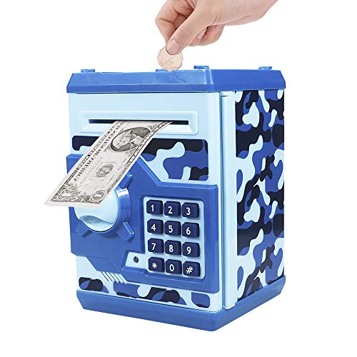 Product Cover Totola Piggy Bank Electronic Mini ATM for Kids Baby Toy, Safe Coin Banks Money Saving Box Password Code Lock for Children,Boys Girls Best Gift (Camouflage)