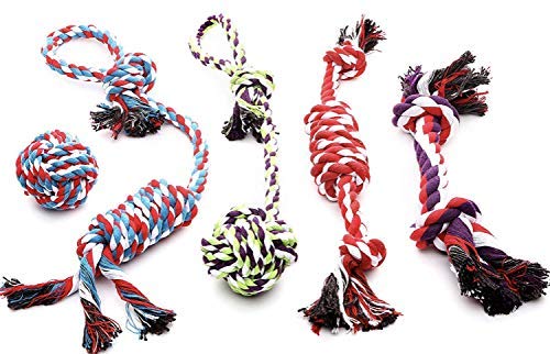 Product Cover ROPE DOG TOYS FOR SMALL DOGS AND MEDIUM DOGS - BENEFITS NONPROFIT DOG RESCUE - DOG CHEW TOYS FOR SMALL AND MEDIUM BREEDS - COTTON DOG TOYS FOR BOREDOM