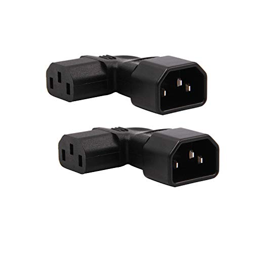 Product Cover 2-Pack Left Angle IEC C14 to C13 Power Adapter PDU Plug for LCD Wall Mount TV