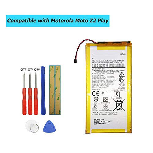 Product Cover Upplus HZ40 Replacement Battery Compatible with Motorola Moto Z2 Play XT1710-11 XT1710-06 XT1710-09, fits SNN5985A with Toolkit