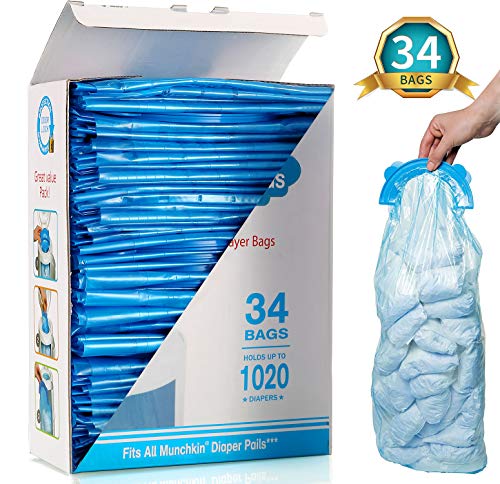 Product Cover Diaper Pail Refill Bags, 1020 Counts, 34 Bags, Fully Compatible with Arm&Hammer Disposal System