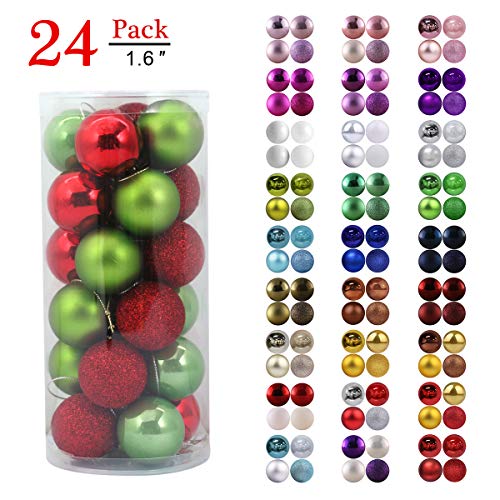 Product Cover Christmas Balls Ornaments for Xmas Tree - Shatterproof Christmas Tree Decorations Perfect Hanging Ball Red & Green 1.6