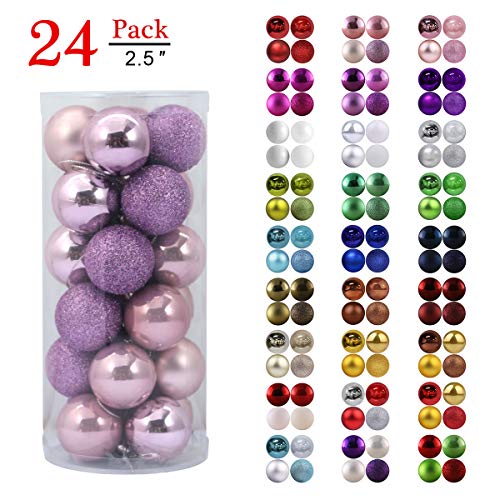 Product Cover Christmas Balls Ornaments for Xmas Tree - Shatterproof Christmas Tree Decorations Large Hanging Ball Lavender Purple 2.5