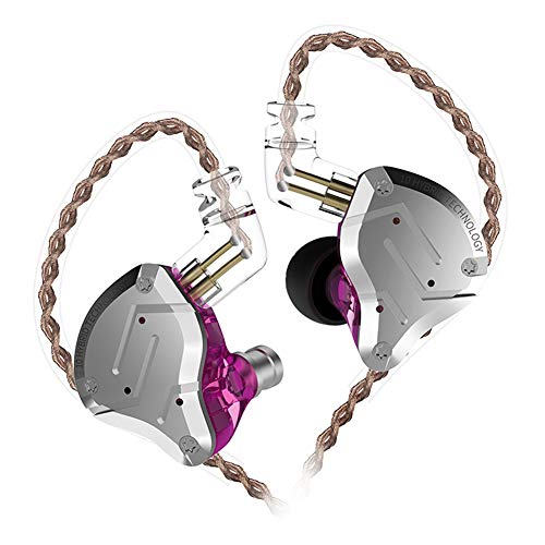 Product Cover KZ ZS10 Pro Earbuds Headphone, KZ in Ear Monitor IEM HiFi Earphone with 5 Driver 4BA 1DD with Detachable 0.75mm 2 Pin Cable for Singer Musician Drummer (Purple No Mic)